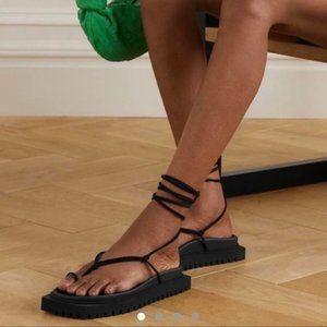 The Attico Black Strappy Platform Sandals Size 37